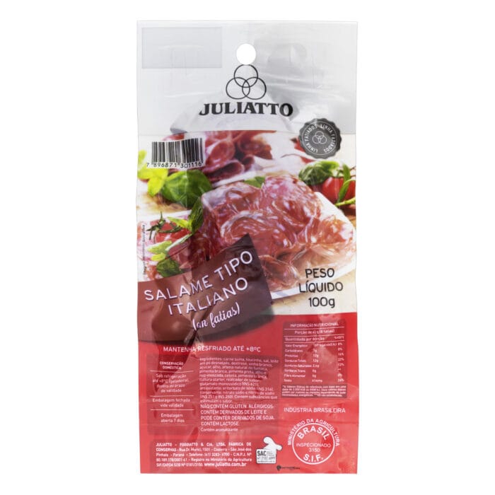 Salame Italiano Juliatto Fatiado 100g